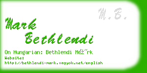 mark bethlendi business card